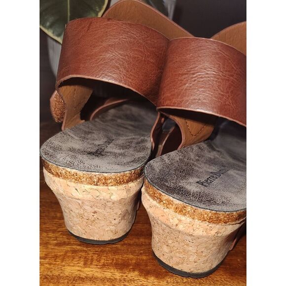 Pierre Dumas Size 11 Chantal 4 wedge cork heel sandals Whiskey - Picture 5 of 7